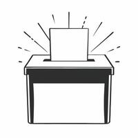 Flat Soft focus ballot being cast concept as Extreme close up of a hand inserting a ballot into a box with soft focus and dreamy bokeh effects Camera follows the ballots path emph Square Square vector