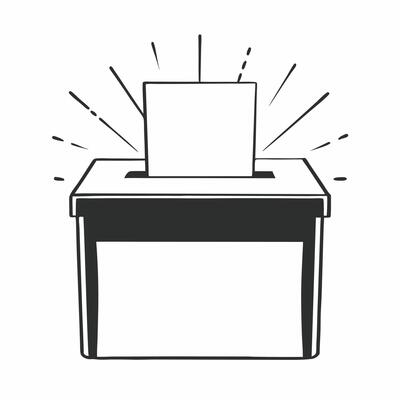Flat Soft focus ballot being cast concept as Extreme close up of a hand inserting a ballot into a box with soft focus and dreamy bokeh effects Camera follows the ballots path emph Square Square
