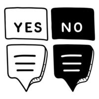 Flat Speech bubbles forming vote tally concept as illustration of speech bubbles containing YES and NO forming bar graphs representing vote tallies Emphasizes the power of Square Square vector