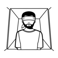 Flat Surprise home makeover reveal concept as Tracking shot following a blindfolded person being led into a room As the blindfold is removed zoom in on their face to capture the g Square Square vector