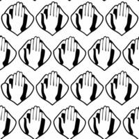 Flat Supportive hands outline tiles concept as Seamless pattern of minimalist white outlines depicting supportive hand gestures Camera slowly pans across the tiles emphasizing car Square Square vector