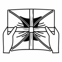 Flat Surprise gift revelation concept as Close up shot of hands unwrapping a gift camera slowly pans out to reveal the recipients face transitioning from curiosity to pure joy The Square Square vector