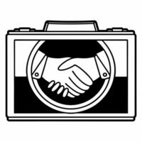 Flat Surprise local supplier partnership concept as Close up pan of a handshake between a corporate buyer and local supplier at a small workshop Camera zooms out to reveal other b Square Square vector