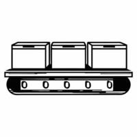Flat Sustainable supply chain conveyor belt concept as Animation of a conveyor belt representing a sustainable supply chain with various stages of production and distribution Came Square Square vector