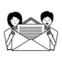 Flat Unexpected inheritance notification concept as Close up shot of a person opening a letter their expression changing from curiosity to disbelief Pan out to show them sharing t Square Square vector