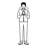 Flat Unexpected job offer celebration concept as Pan across a cafe or public space focusing on a person casually checking their phone Zoom in as their expression changes to shock Square Square vector