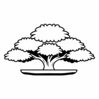 Flat Vote count bonsai in policy garden concept as Medium shot of a bonsai tree with glowing vote tally leaves in a soft focus policy keyword garden Camera slowly circles the bons Square Square vector