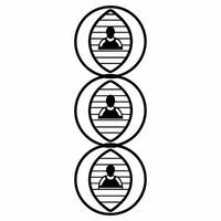 Flat Voter demographic DNA helix concept as Illustration of a DNA helix with each base pair representing different voter demographics Camera slowly moves along the helix revealing Square Square vector