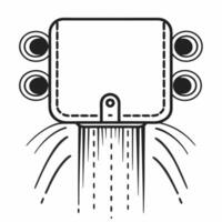 Flat Wallet transforming into a rocket concept as of a wallet morphing into a rocket mid launch with coins and bills trailing behind as exhaust isolated on white The transf Square Square vector