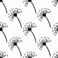 Flat White dandelion seed tiles concept as Seamless pattern of minimalist white dandelion seed outlines Camera follows a few seeds as they float across the tiles Symbolizes letti Square Square vector