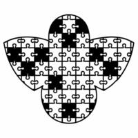 Flat White dove peace puzzle concept as Illustration of a white dove formed by puzzle pieces Camera slowly zooms out to reveal missing pieces being added Symbolizes mental health Square Square vector