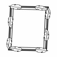 Flat White feather outline frame concept as Medium shot of a frame made of minimalist white feather outlines Camera slowly pans along the feathers emphasizing delicacy and lightne Square Square vector
