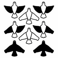 Flat White dove peace tiles concept as Minimal design of white dove silhouettes forming a seamless pattern Camera follows the doves flight paths across the tiles Symbolizes inner Square Square vector