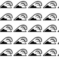 Flat White emotional wave tiles concept as Seamless pattern of simple white wave outlines representing emotional fluctuations Camera pans across the waves suggesting emotional jou Square Square vector