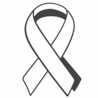 Flat White mental health awareness ribbon concept as Illustration of a white ribbon forming a brain shape representing mental health awareness Camera slowly rotates around the rib Square Square vector