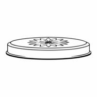 Flat White mindfulness mandala podium concept as Wide shot of a podium covered in simple white mandala outlines Camera slowly rotates around the podium suggesting meditation Symb Square Square vector