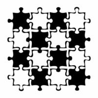 Flat White puzzle piece tiles concept as Seamless pattern of white puzzle pieces fitting together Camera follows the connections between pieces suggesting unity Represents mental Square Square vector
