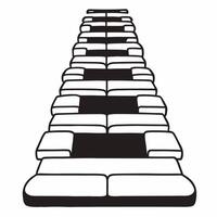 Flat White stepping stone podium concept as Wide shot of a podium made of white stepping stones Camera slowly moves along the path created by the stones up to the podium top Symb Square Square vector