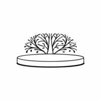 Flat White tree of life podium concept as Close up of a podium covered in minimalist white tree of life outlines Camera slowly pans up the trees revealing intricate branches Symb Square Square vector
