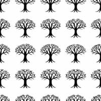 Flat White tree of life tiles concept as Seamless pattern of minimalist white tree of life outlines Camera slowly pans up the trees revealing intricate branches Symbolizes mental Square Square vector
