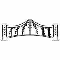 Floating Bridge with Growing Vines concept as A bridge entwined with vines floats mid air against a white background The camera captures a side angle symbolizing compromise bridgi Square Square vector