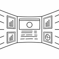 Floating ESG performance dashboard concept as Wide shot of a floating holographic ESG performance dashboard Camera moves through the display focusing on different metrics and char Square Square vector