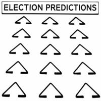 Floating integrity verified prediction arrows concept as Wide shot of holographic arrows representing election predictions each with a visible integrity verification seal Camera f Square Square vector
