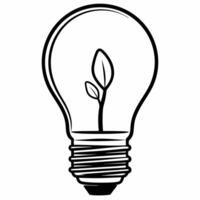 Floating Light Bulb with Plant Inside concept as A light bulb containing a small plant floats mid air against a white background The camera focuses on the plant inside symbolizing Square Square vector