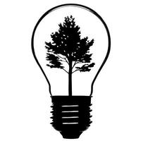 Floating Light Bulb with Tree Inside concept as A light bulb containing a small tree floats mid air against a white background The camera focuses on the bulb symbolizing innovativ Square Square vector