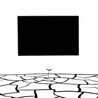 Floating Seedling Emerging from Cracked Earth concept as A seedling emerges from cracked earth floating mid air against a white background The camera focuses on the seedling symbo Square Square vector