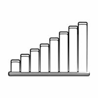 Floating stack of books turning into a bar chart isolated on white background concept as A illustration of a stack of books ascending into bar chart bars hovering in mid air Square Square vector