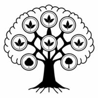 Floating sustainability tree with community shaped fruits concept as Wide shot of a floating tree with leaves representing various sustainability practices and fruits symbolizing c Square Square vector