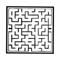 Floating white labyrinth concept as Medium shot of a white labyrinth hovering in space Camera slowly navigates through the labyrinth symbolizing the journey of self discovery Iso Square Square vector
