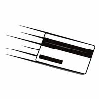 Flying Credit Card concept as A credit card appears to be flying at an angle against a white background The camera captures it in motion with a slight blur symbolizing quic Square Square vector