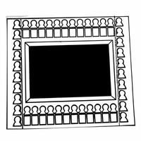 Fundraising goal frame with donor silhouettes concept as Close up of a frame made from fundraising goal markers with donor silhouettes filling the space between Camera slowly pans Square Square vector
