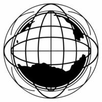 Globe with interconnected ESG metrics floating around concept as Slow rotation of a globe with various ESG metrics carbon footprint diversity ratios governance scores orbiting ar Square Square vector
