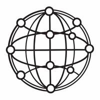 Globe made of network nodes concept as A illustration of a globe formed by interconnected network nodes representing global community and connectivity in business Isolated Square Square vector