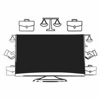 Glossy black background with holographic business leadership symbols and copy space concept as A sleek glossy black background featuring floating holographic business leadership sy Square Square vector