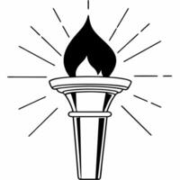 Glossy campaign torch with policy flame concept as Wide shot of a glossy campaign torch with a flame composed of policy keywords Camera slowly zooms out to reveal the full torch Square Square vector