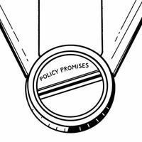 Glossy campaign medal with policy engravings concept as Macro shot of a glossy campaign medal with policy promises engraved on its surface Camera moves along the medals edge revea Square Square vector