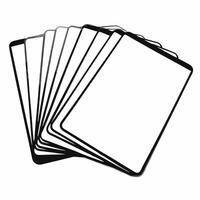 Glossy credit cards fanned out concept as Close up pan across glossy credit cards fanned out on a plain light surface Cards shimmer under soft lighting Camera pulls back to revea Square Square vector