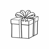 Glossy Gift Box with Ribbon concept as A glossy gift box with a shiny ribbon sits elegantly on a plain white background with ample copy space above The camera captures a slight up Square Square vector