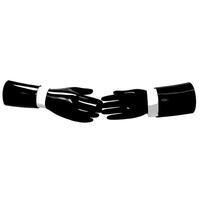 Glossy Hands Shaking with Copy Space concept as Two glossy hands shaking set against a plain white background leaving significant copy space to the left The camera captures a clos Square Square vector
