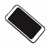 Glossy Mobile Phone with Copy Space concept as A glossy mobile phone with a blank screen lies on a plain white surface with ample copy space around The camera captures a top down Square Square vector