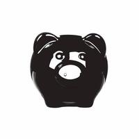 Glossy Piggy Bank with Copy Space concept as A glossy piggy bank sits on a plain white background leaving ample copy space above The camera captures a low angle close up highlight Square Square vector