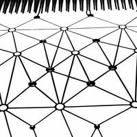 Glossy network of interconnected polls concept as Close up of a glossy network representing interconnected poll data points Camera moves through the network revealing data flows Square Square vector