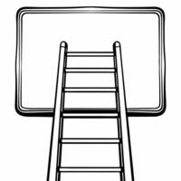 Glossy plain background with a ladder reaching upwards and copy space concept as A static image of a glossy plain white background featuring a subtle ladder extending upwards symbo Square Square vector