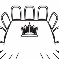 Glossy plain white background with floating leadership crown icon and copy space concept as A glossy white background with a central floating crown icon symbolizing leadership and Square Set 2 Square vector