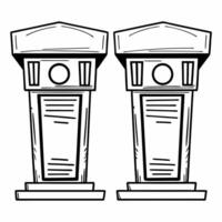 Glossy podiums with real time poll updates concept as Wide shot of two glossy debate podiums with real time poll updates displayed on their fronts Camera slowly circles the podium Square Square vector