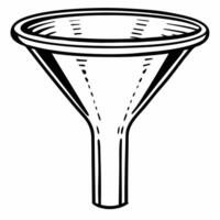 Glossy prediction funnel with integrity filter concept as Wide shot of a glossy funnel representing the prediction process with an integrity filter in the middle Camera slowly zoo Square Square vector